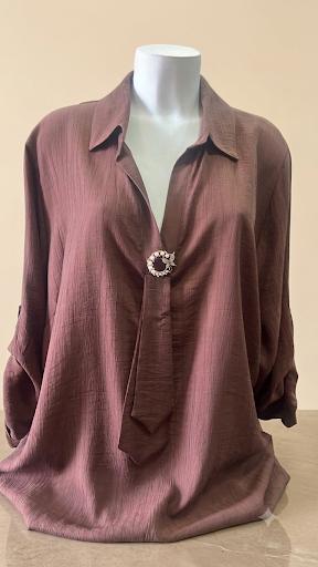 Blusa Chantal cioccolato, davanti