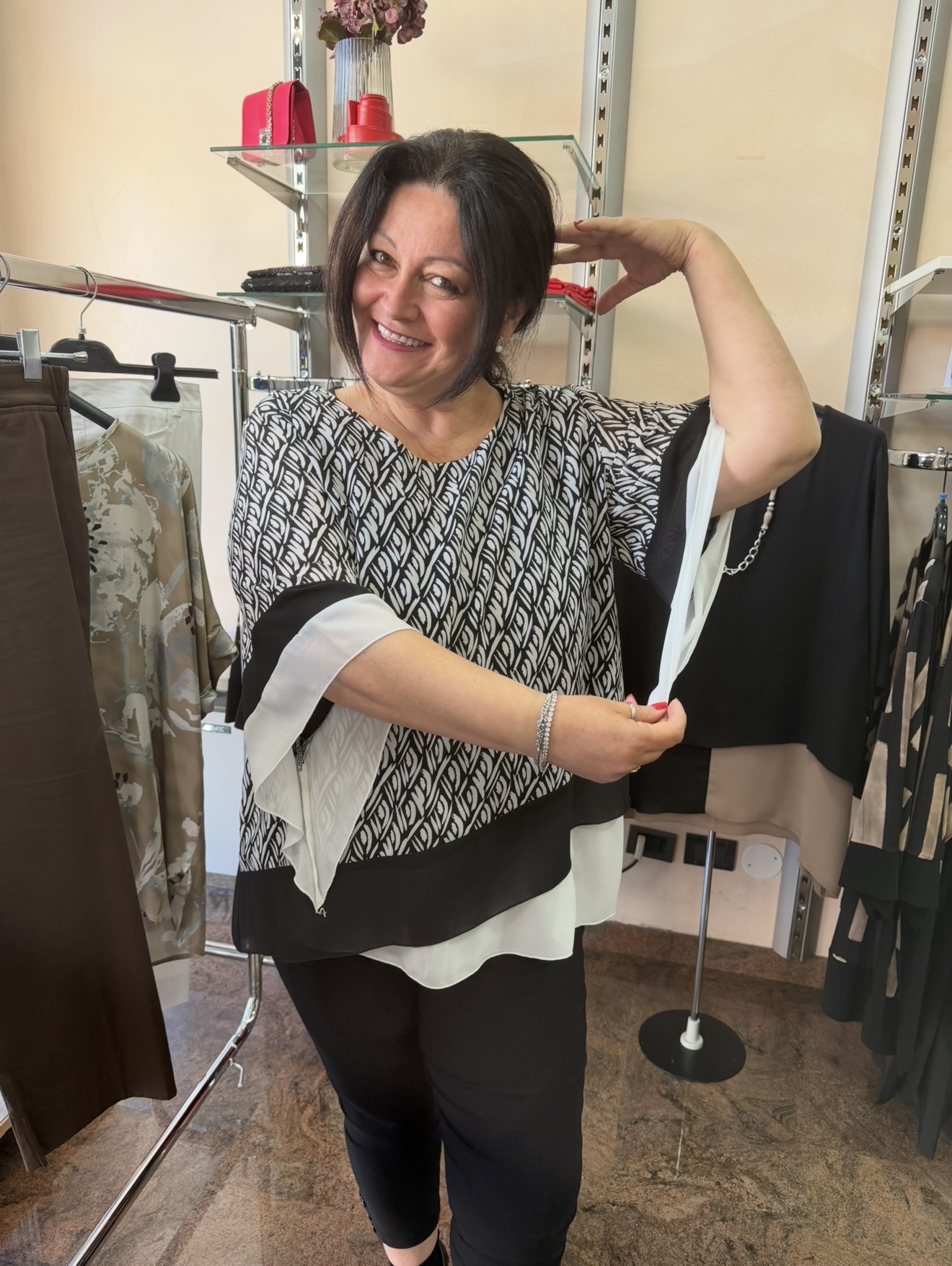 Natascia nel suo negozio Noi in Forma